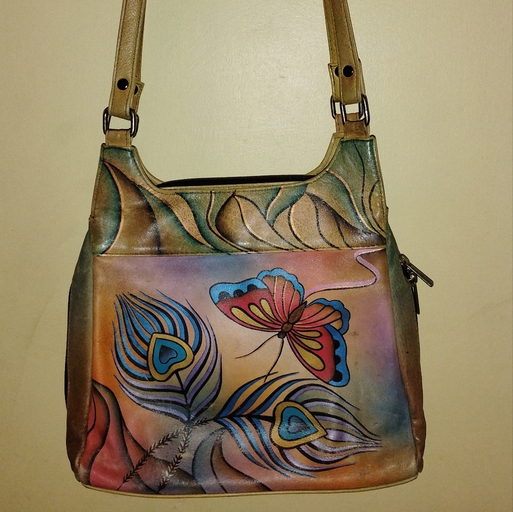 Anuschka Hand-Painted Multicolor Tote Bag